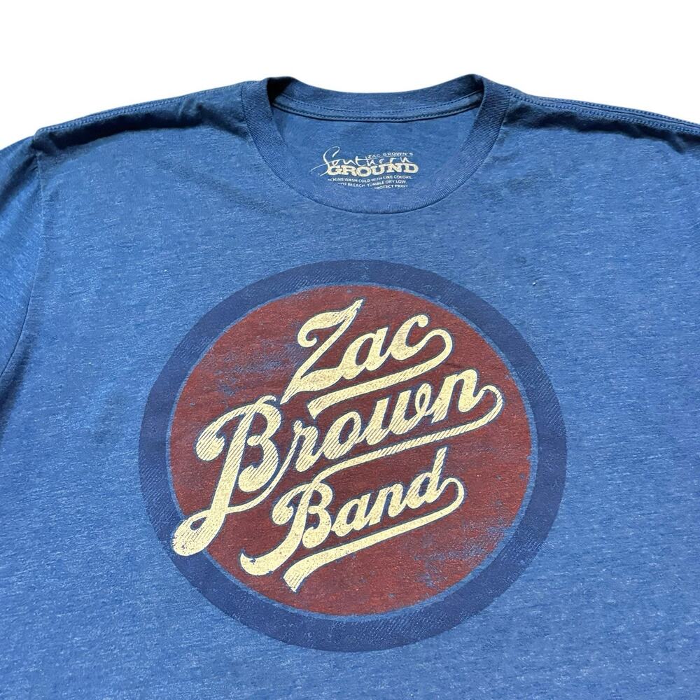 Zac Brown Band Jekyll + Hyde Tour 2015 Graphic T-Shirt Blue Large Concert Tee